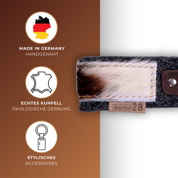 Schlüsselanhänger Filz & Kuhfell MIA