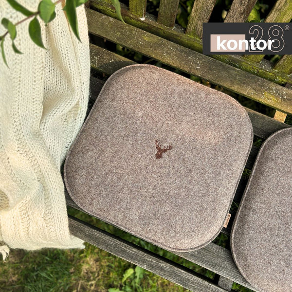 Sitzkissen Filz Hirsch Stickerei