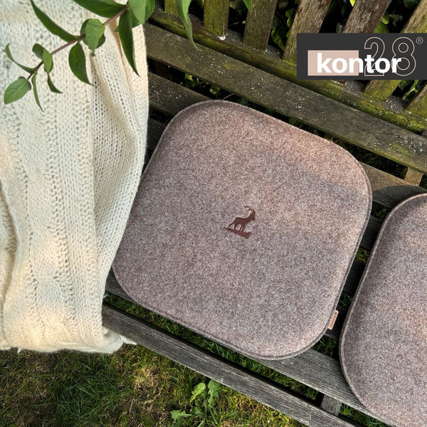 Sitzkissen Filz Steinbock Stickerei