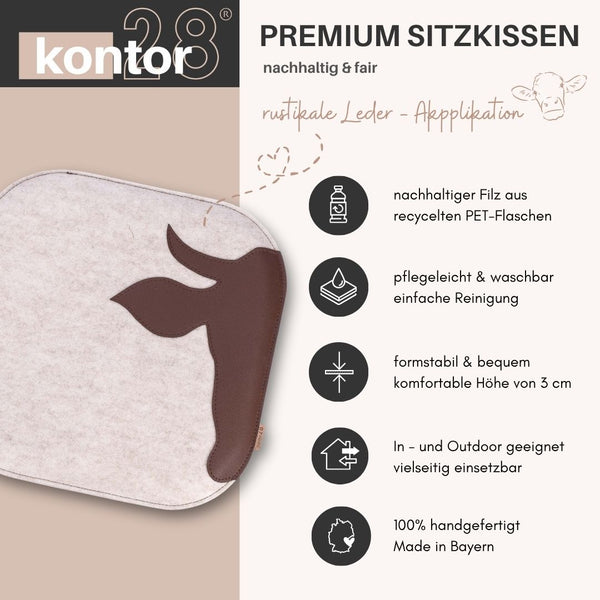 Sitzkissen Filz & Leder XAVERL