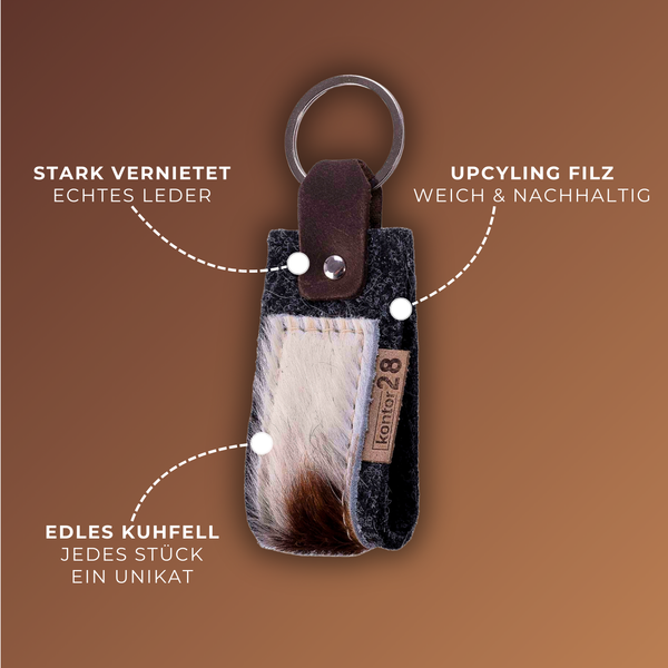 Schlüsselanhänger Filz & Kuhfell MIA