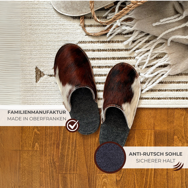 Pantoffeln Filz & Kuhfell GUSTL