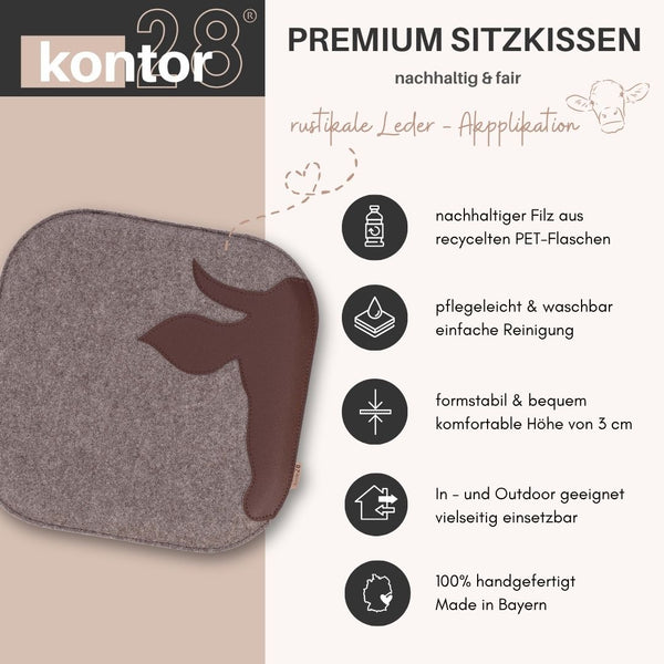 Sitzkissen Filz & Leder XAVERL