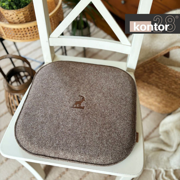 Sitzkissen Filz Steinbock Stickerei