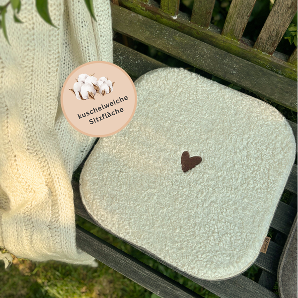 Sitzkissen Teddy Herz eckig