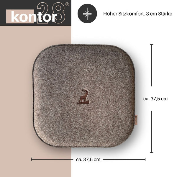 Sitzkissen Filz Steinbock Stickerei