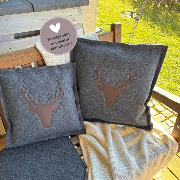 Dekokissen Filz 52x52 cm JOHANN Hirsch