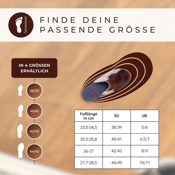 Pantoffeln Filz & Kuhfell GUSTL