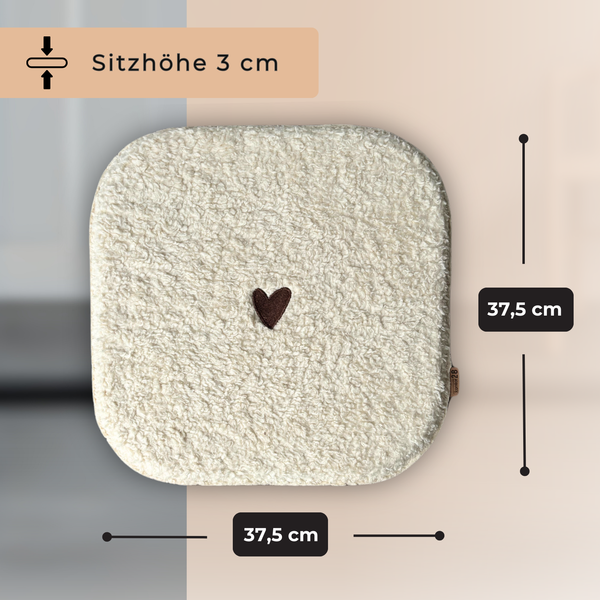 Sitzkissen Teddy Herz eckig
