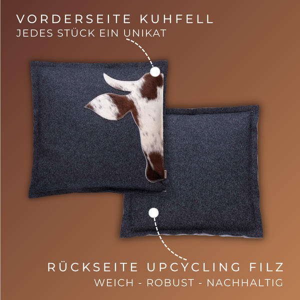 Zierkissen Filz & Kuhfell XAVERL