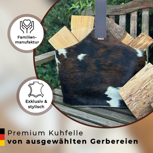 Korb für Kaminholz Filz BERGLUND mit Kuhfell