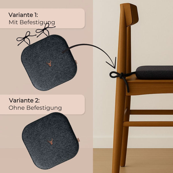 Sitzkissen Filz Hirsch Stickerei