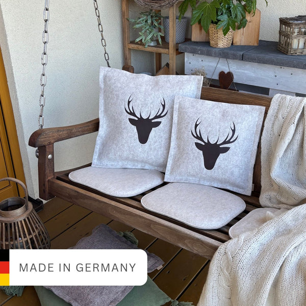 Dekokissen Filz 42x42 JOHANN Hirsch