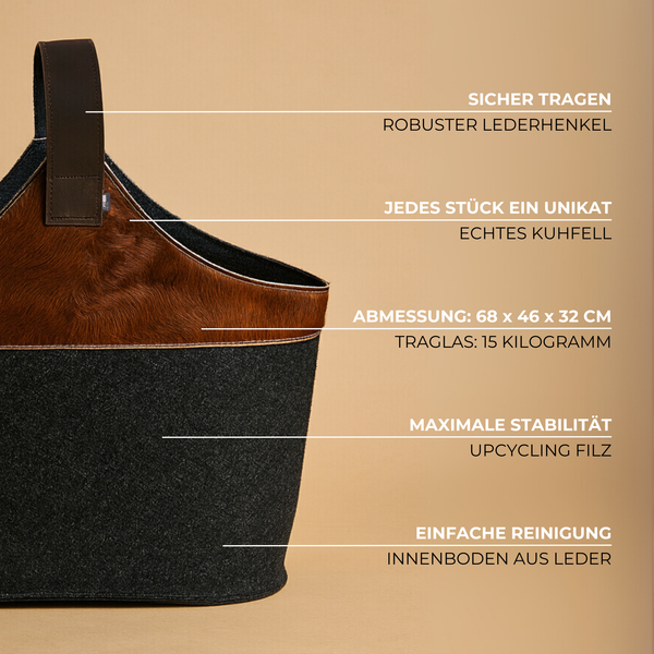 Kaminholzkorb Filz BERGSSON