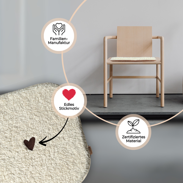 Sitzkissen Teddy Herz eckig