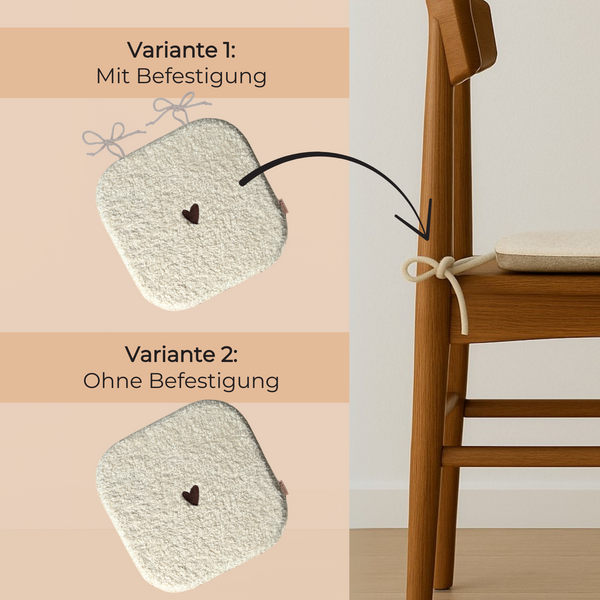 Sitzkissen Teddy Herz eckig