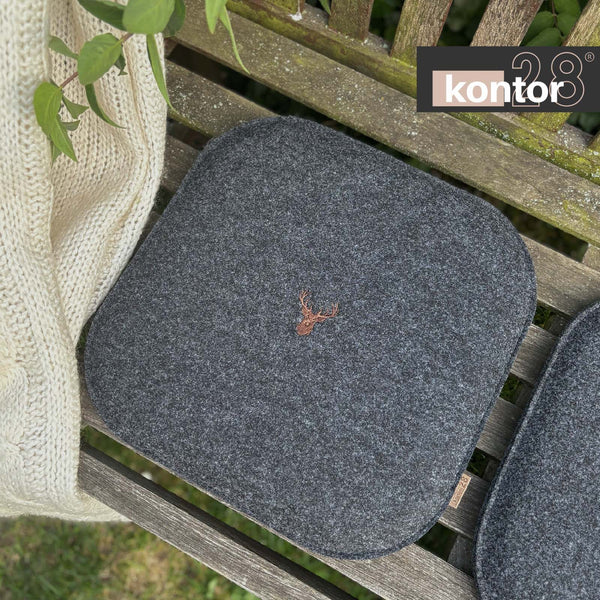 Sitzkissen Filz Hirsch Stickerei