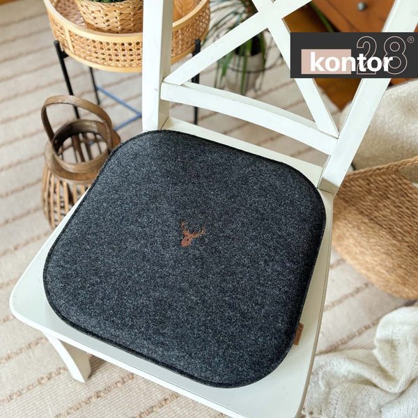 Sitzkissen Filz Hirsch Stickerei