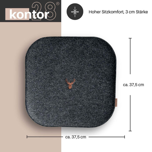 Sitzkissen Filz Hirsch Stickerei