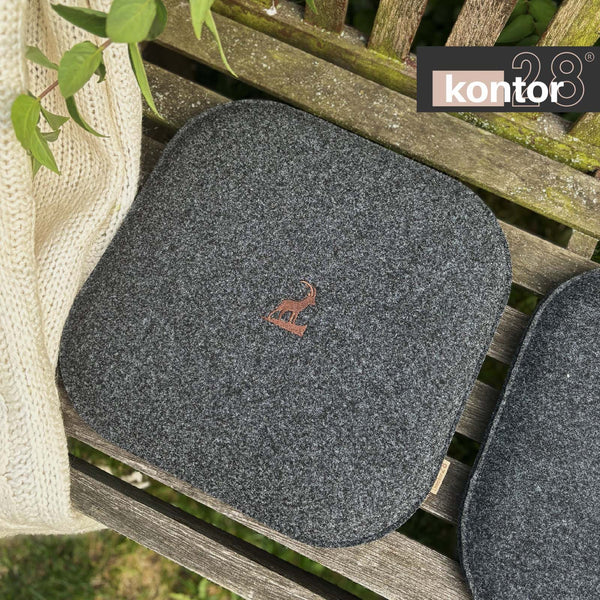 Sitzkissen Filz Steinbock Stickerei