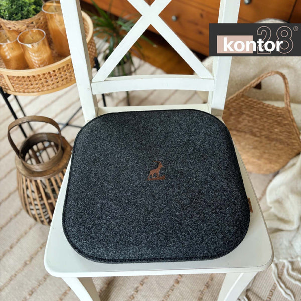 Sitzkissen Filz Steinbock Stickerei