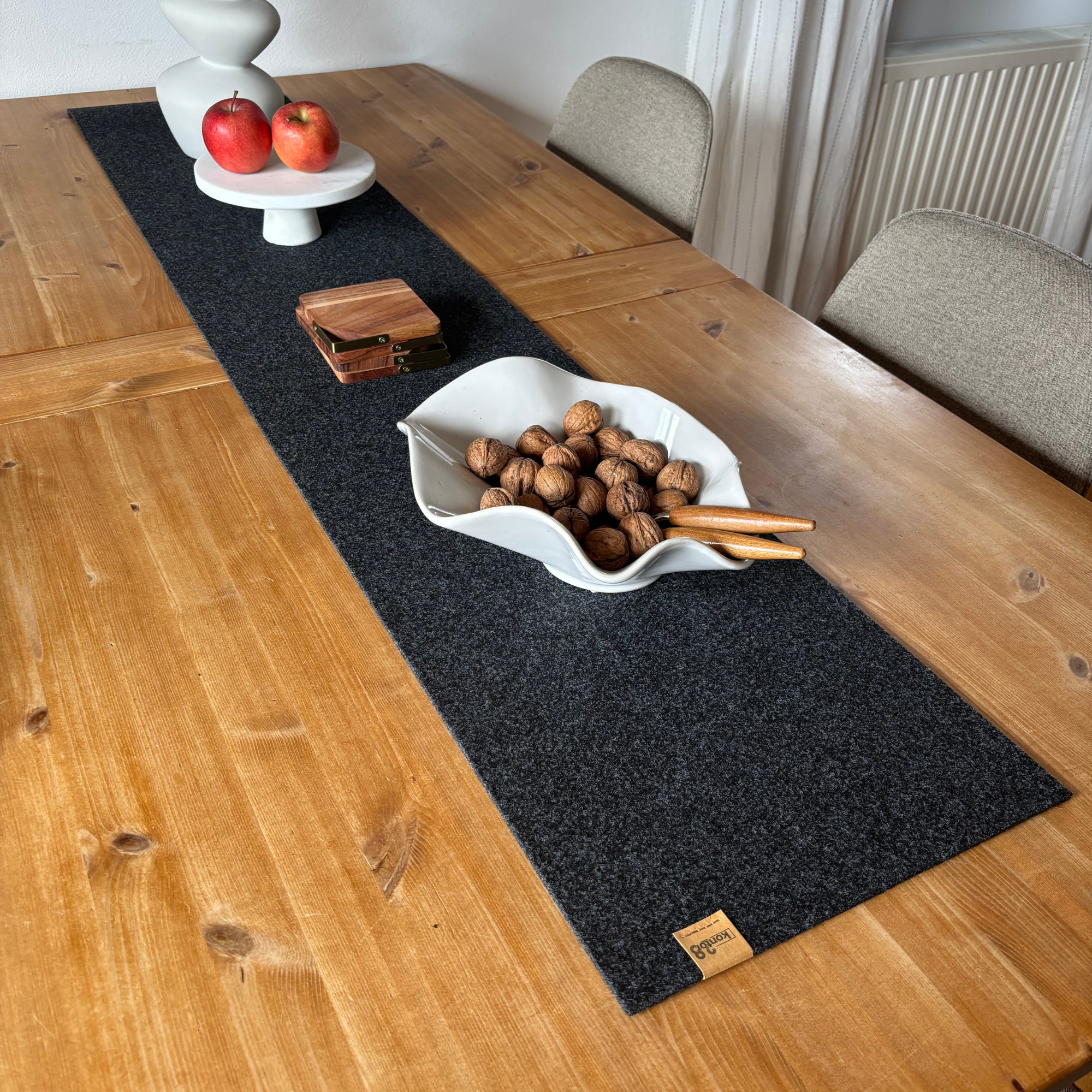 Kontor28 Premium Tischläufer Aus Filz - 150x30 Cm, Waschbar, Made In Germany