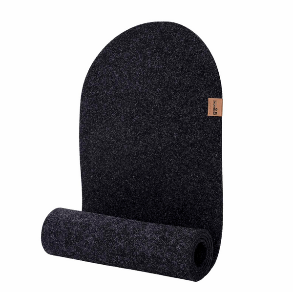 Tischläufer anthrazit aus Filz nachhaltig Made in Germany mit Rundung an beiden Seiten