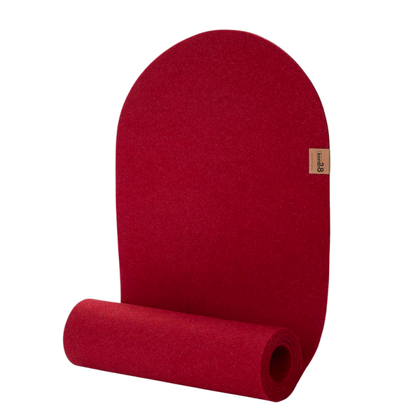 Tischläufer rot Ovat aus Filz nachhaltig Made in Germany mit Design Rundung