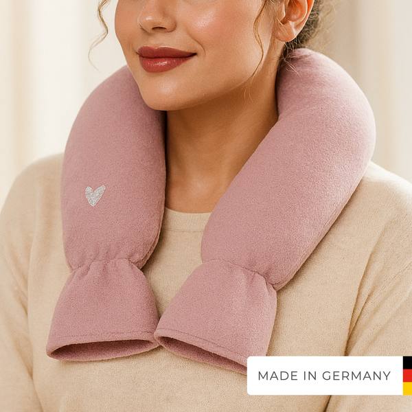 Wärmflasche für nacken mit Bezug aus Baumwollfleece, made in germany & handgenäht