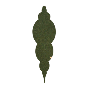 Olivgrüner Filzläufer in Christbaumkugel Form als ruhige Tischdeko für Advent und Weihnachten