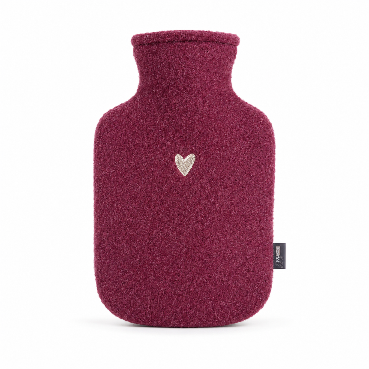 Wärmflasche EMMA aus Walkloden - bordeaux / 0.8 L