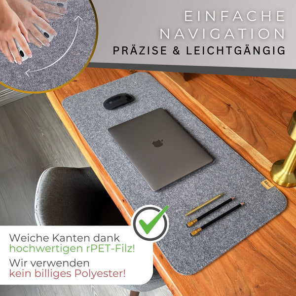 Schreibtischauflage Filz mit Antirutsch HOLM