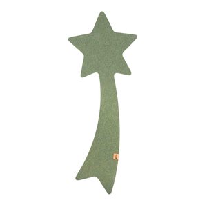 Salbeifarbener Filzläufer mit Sternschnuppe als dezente Tischdeko für Advent und Weihnachten
