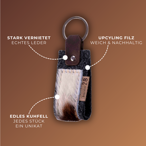 Schlüsselanhänger Filz & Kuhfell MIA