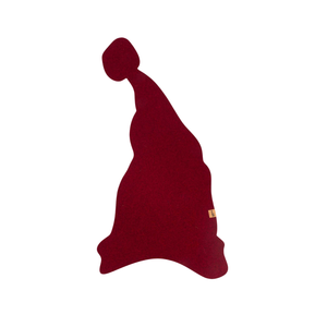 Bordeauxfarbener Weihnachtstischläufer aus Filz als elegante Deko für den gedeckten Tisch
