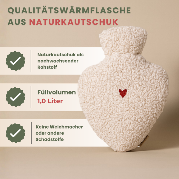 Wärmflasche Teddy Herzform