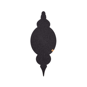 Schwarzer Weihnachtsläufer aus Filz mit geschwungener Christbaumkugel Silhouette