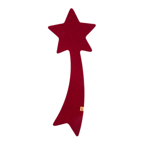 Bordeauxfarbener Filz Tischläufer mit Sternspitze als elegante Weihnachtsdekoration