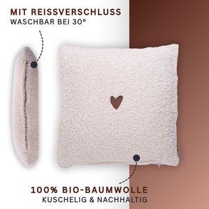 Dekokissen Teddy Baumwolle Herz
