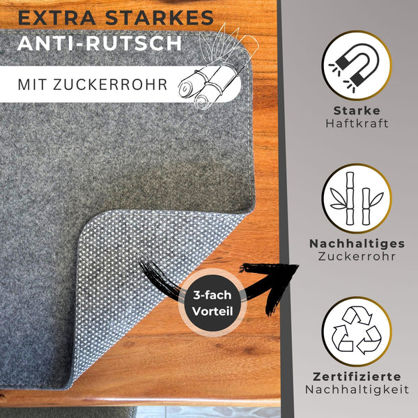 Schreibtischauflage Filz mit Antirutsch HOLM