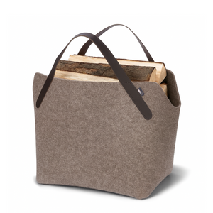 Kaminholztasche aus Filz in braun – robust und dekorativ