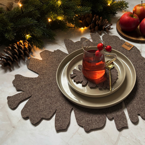 Weihnachtliche tischsets aus upcycling Filz Made in Germany