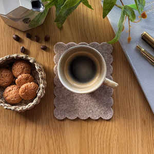 Filz Untersetzer nachhaltig produziert in Deutschland zum Abstellen von Getränken