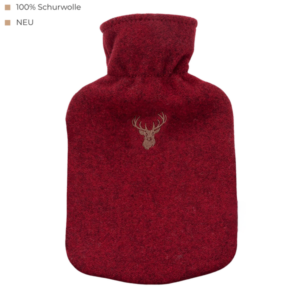 Wärmflasche Wolle Hirsch