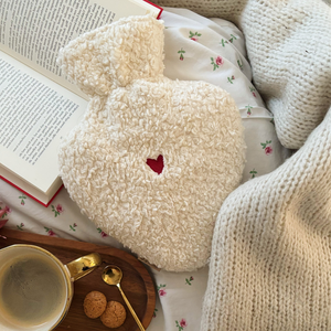 Wärmflasche mit Bezug aus Baumwolle in Herzform 