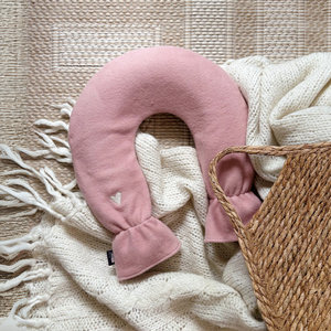 Wärmflasche Nacken rosa aus Baumwollfleece, geprüft und ohne Schadstoffe, besonders weich