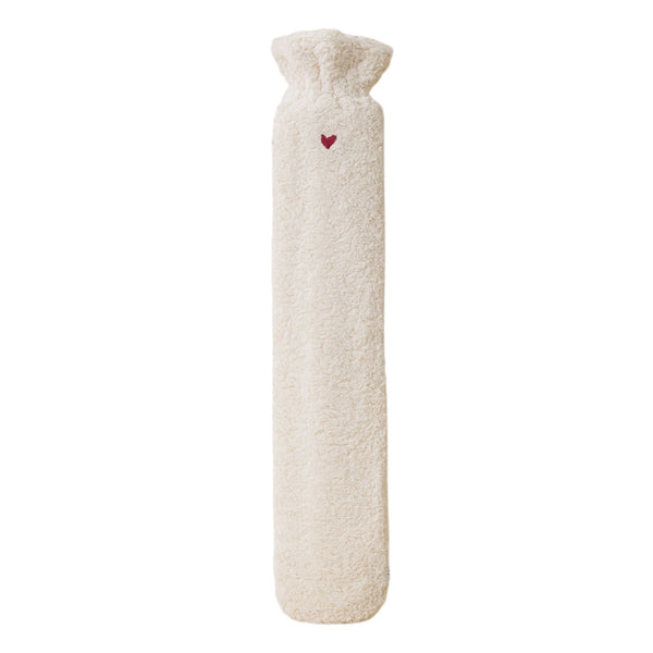 Lange Wärmflasche aus kuscheligen Teddy baumwollstoff zum wärmen von schulter und nacken