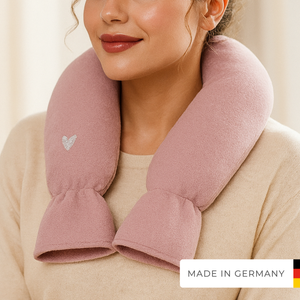 Wärmflasche für nacken mit Bezug aus Baumwollfleece, made in germany & handgenäht